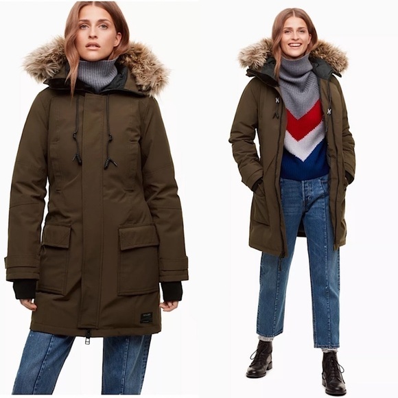Aritzia Jackets & Blazers - Aritzia-TNA Bancroft Parka In Dark Olive (Size: Medium)